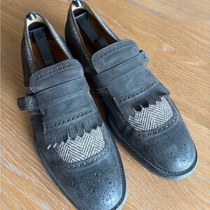 Lardini Brown Patterned Monk-Strap Shoe